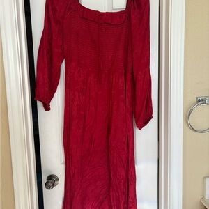 Maurices Vibrant Red Long Sleeve Dress